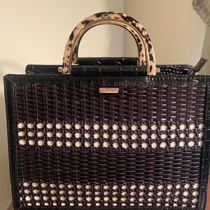 Brahmin Mod Camille Black Palmetto Bag